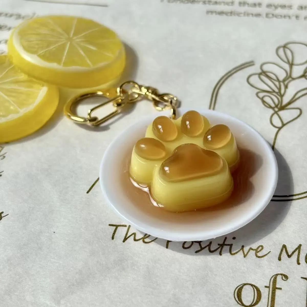 Porte-clés de boisson froide, petit pendentif, accessoires de cerise, mignon Caramel, accessoires or