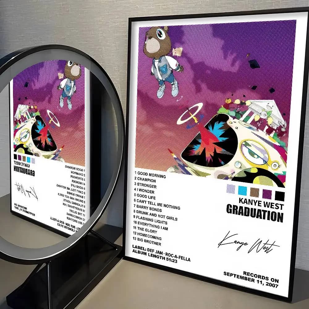 Affiche de rappeur Hip Hop k-kanye West, impression de haute qualité, décoration murale pour la mais