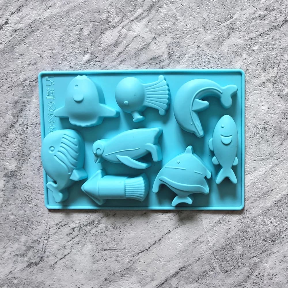 Moule créatif en Silicone en forme de poisson d'océan, Fondant au chocolat, bricolage de bonbons, Pu