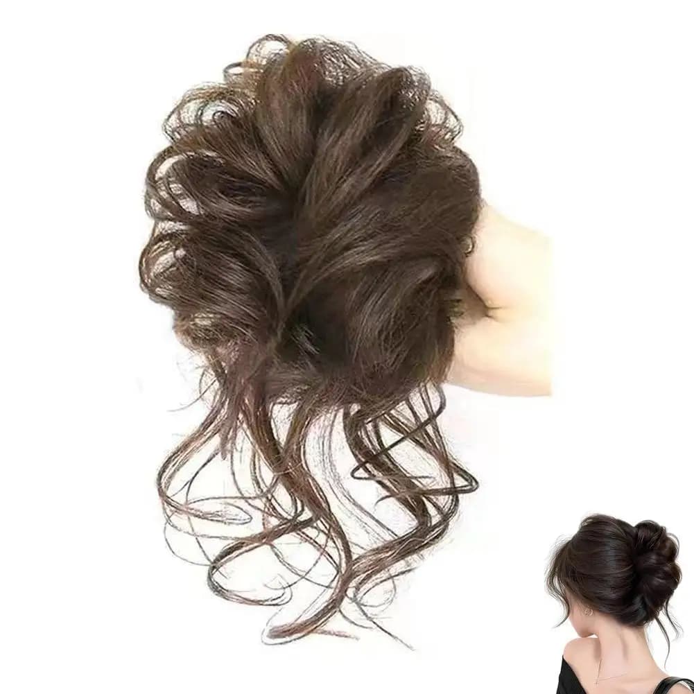 Postiche synthétique queue de cheval chignon volumineux paresseux-faux cheveux courts bouclés avec e