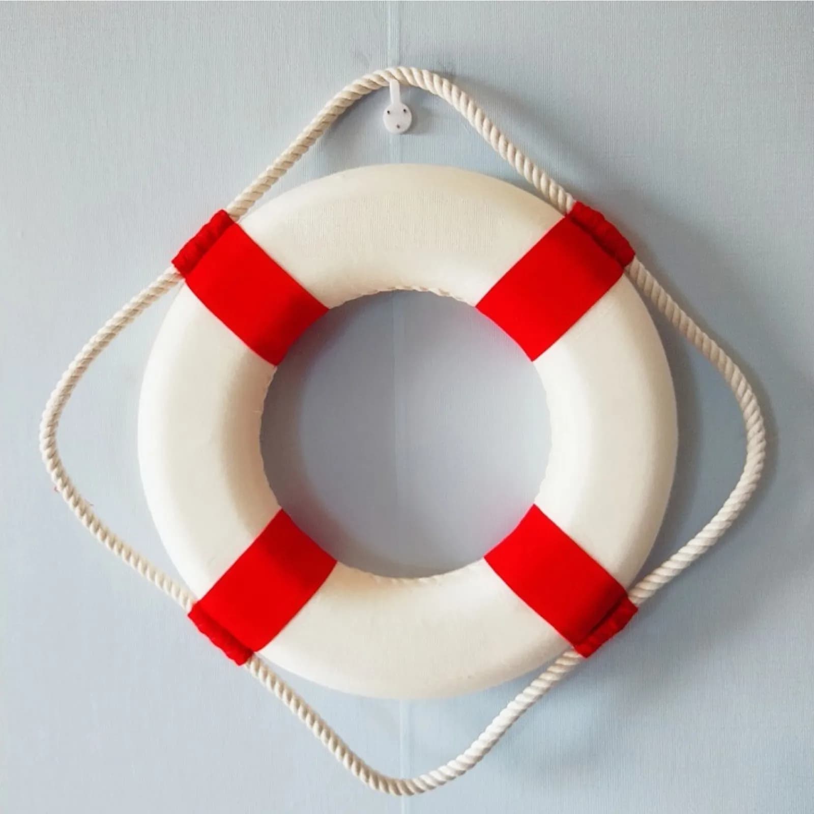 Bouée de sauvetage rouge décorative de bienvenue de Style nautique, décoration murale de plage Marin