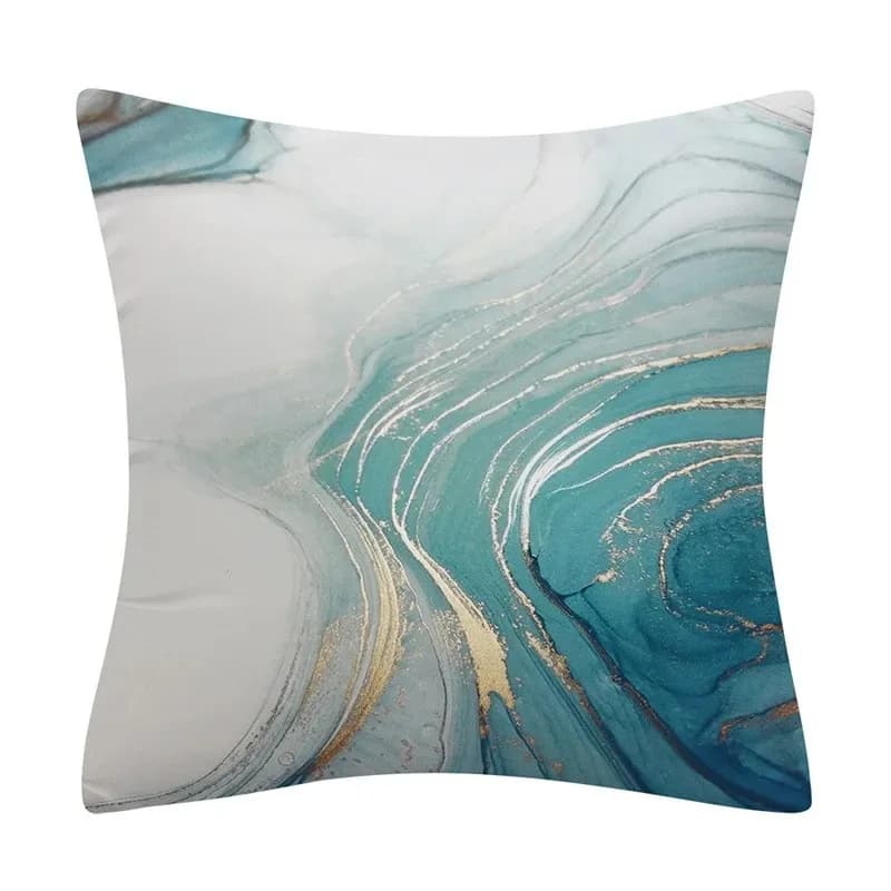 Housse de coussin décorative Turquoise, taie d'oreiller rayée, Art abstrait, pour canapé, chambre à 