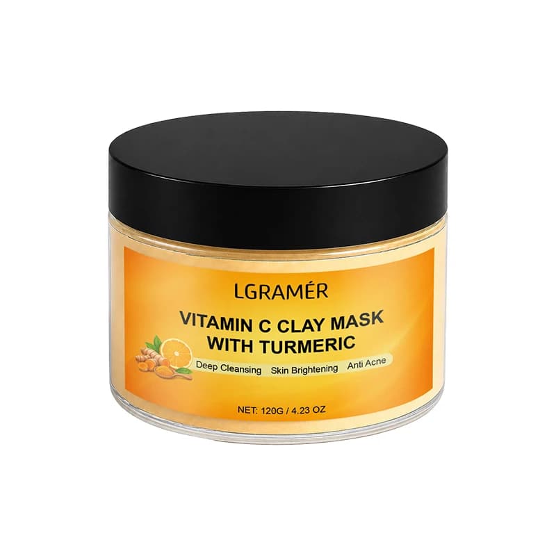 Masque à l'argile au curcuma et à la vitamine C, nettoyage en profondeur, contrôle du sébum, affinag