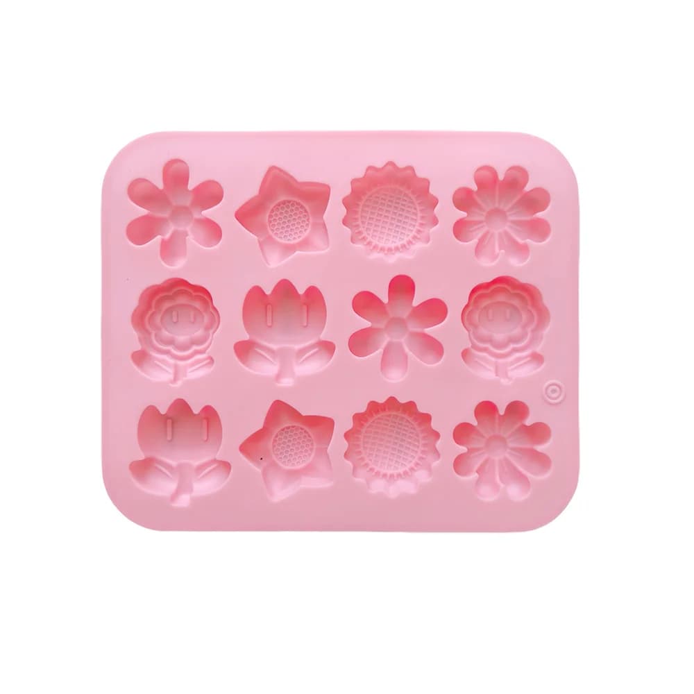 Mini 12 cavités 6 petites fleurs en forme de bonbons biscuits au chocolat moule en silicone cuisine 