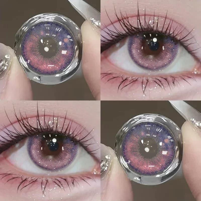 Lentilles de Contact de couleur scintillantes, 2 pièces, beauté d'élève, Cosplay, cercle de couleur,