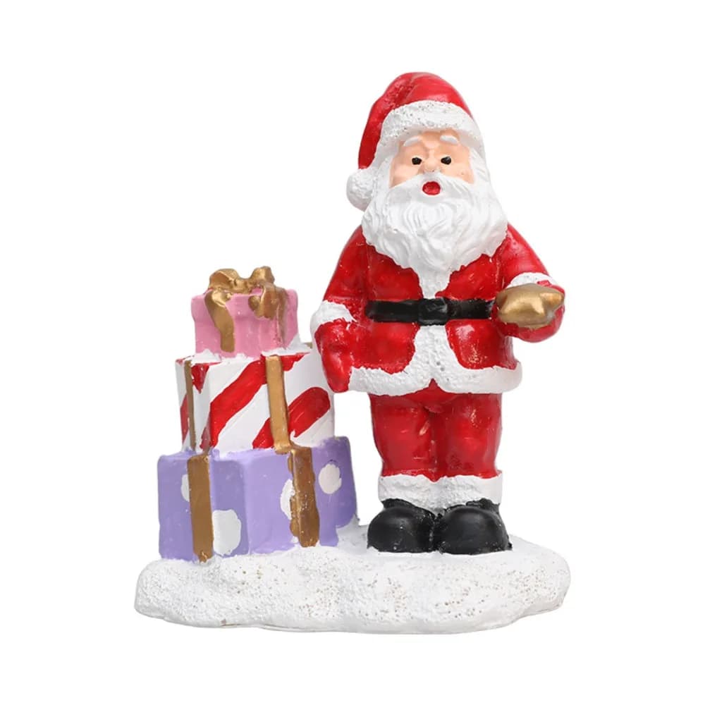 Figurines de bonhomme de neige de noël en résine réaliste, boîte-cadeau de père noël, Statue élégant