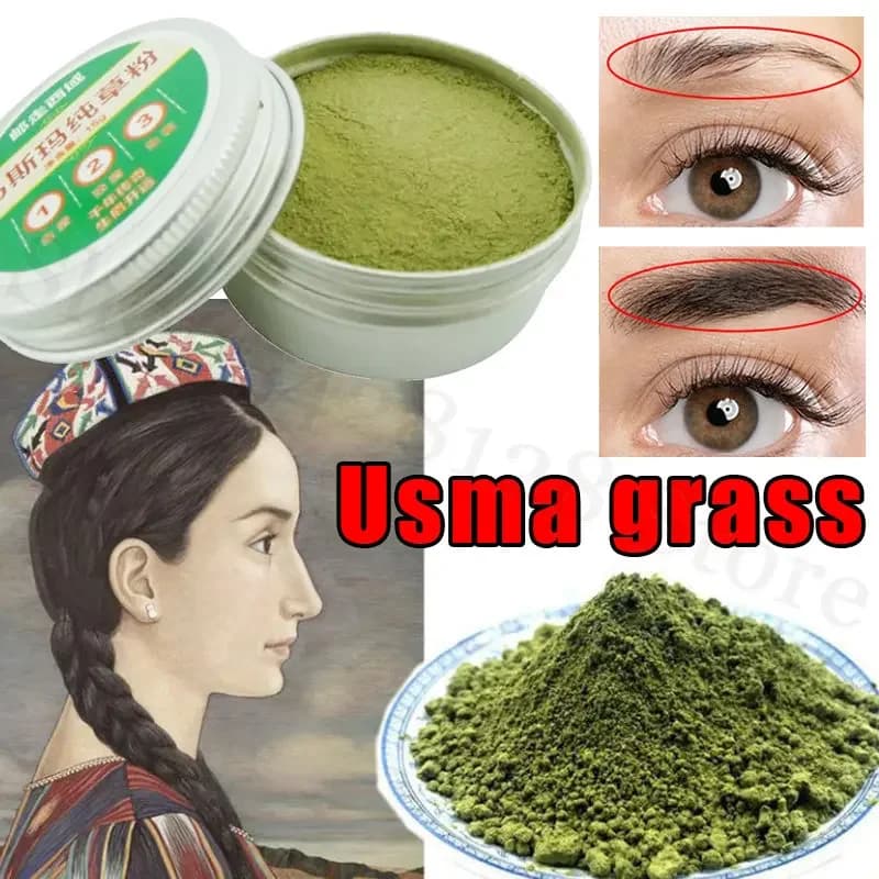 Usma herbe sourcil poudre naturel herbe poudre Usman cheveux croissance poudre nutritif liquide sour