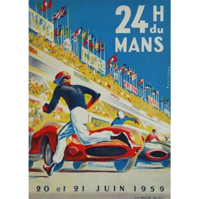 Peinture Diamant Vintage F1 Formule Grand Circuit Édition Voiture de Course Poster F1 24H Heures du 