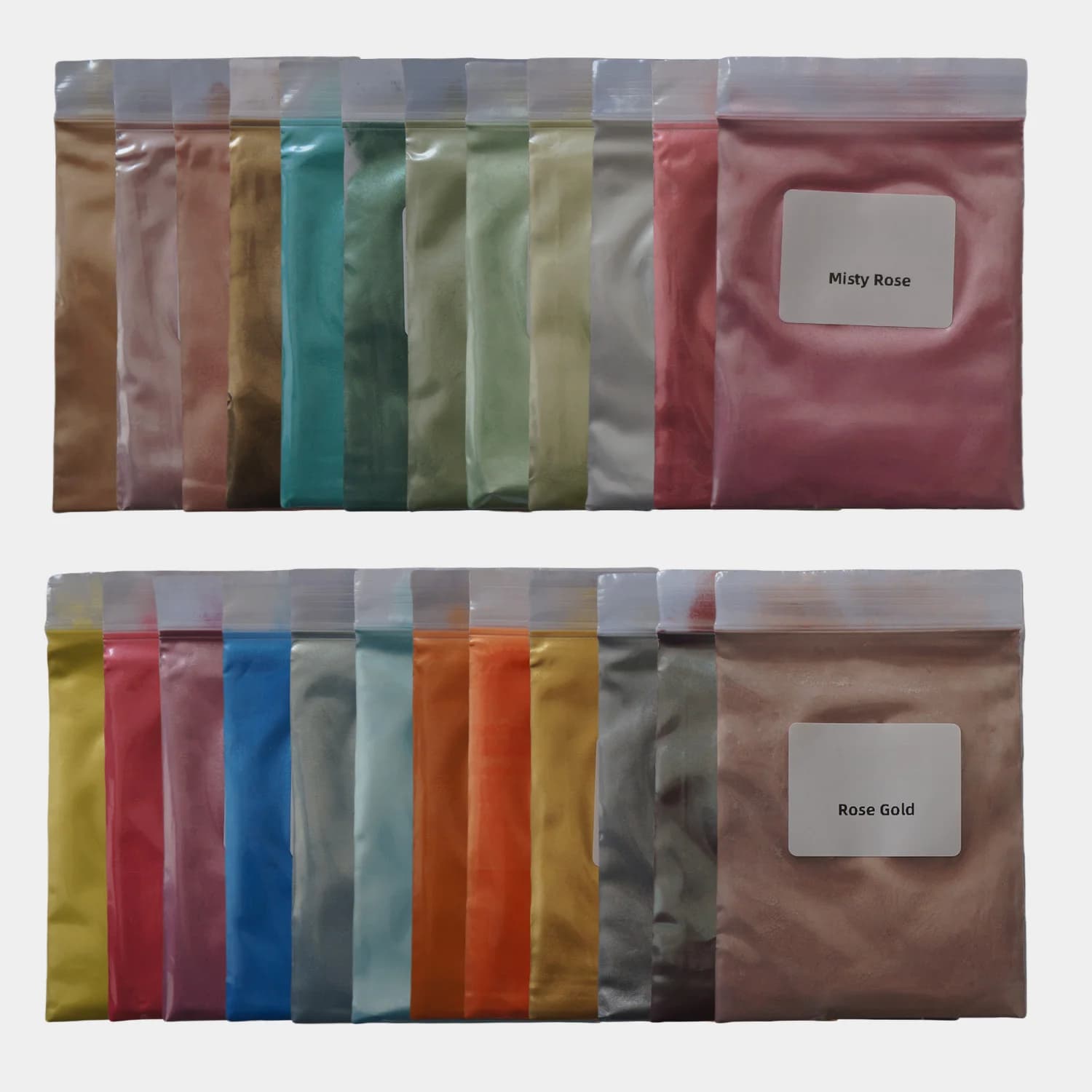 [24 sacs de poudre de mica pour résine époxy] 24 couleurs de sacs de 0,18 onces de mica de haute qua