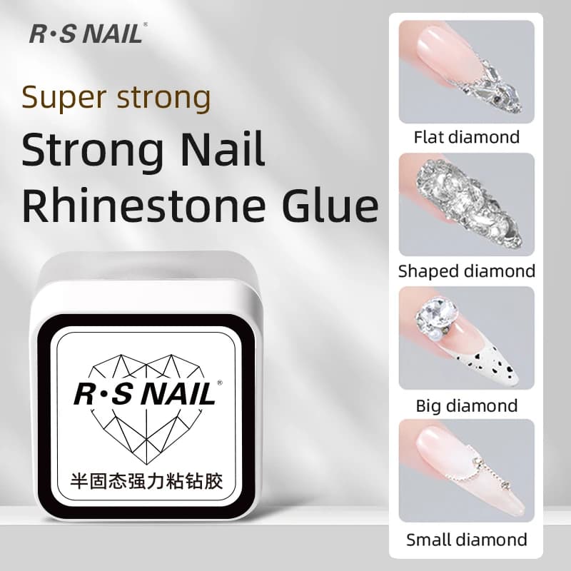 RSNAIL 4 en 1 Gel strass 15g Gel pour ongles Super fort pour décorations Nail Charm 3D ongles Bling 