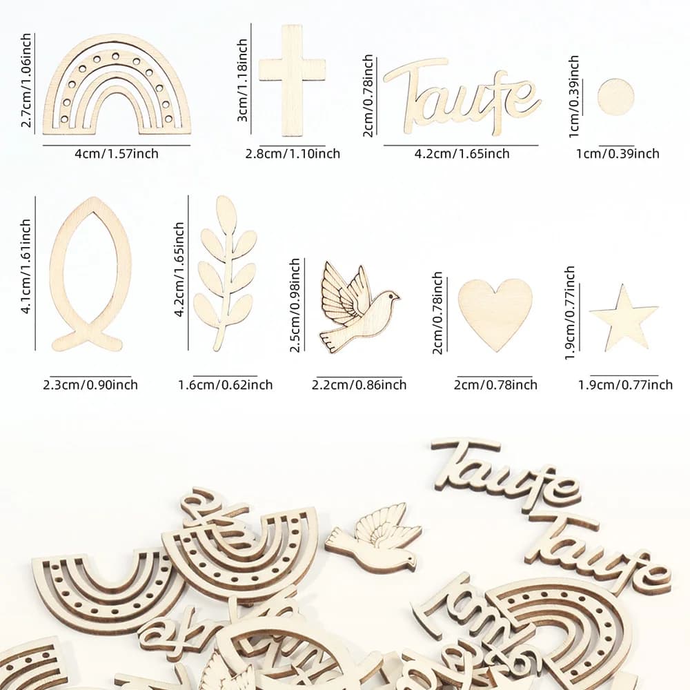 180 pièces de confettis en bois pour baptême, décoration murale de Table à manger avec lettres arc-e