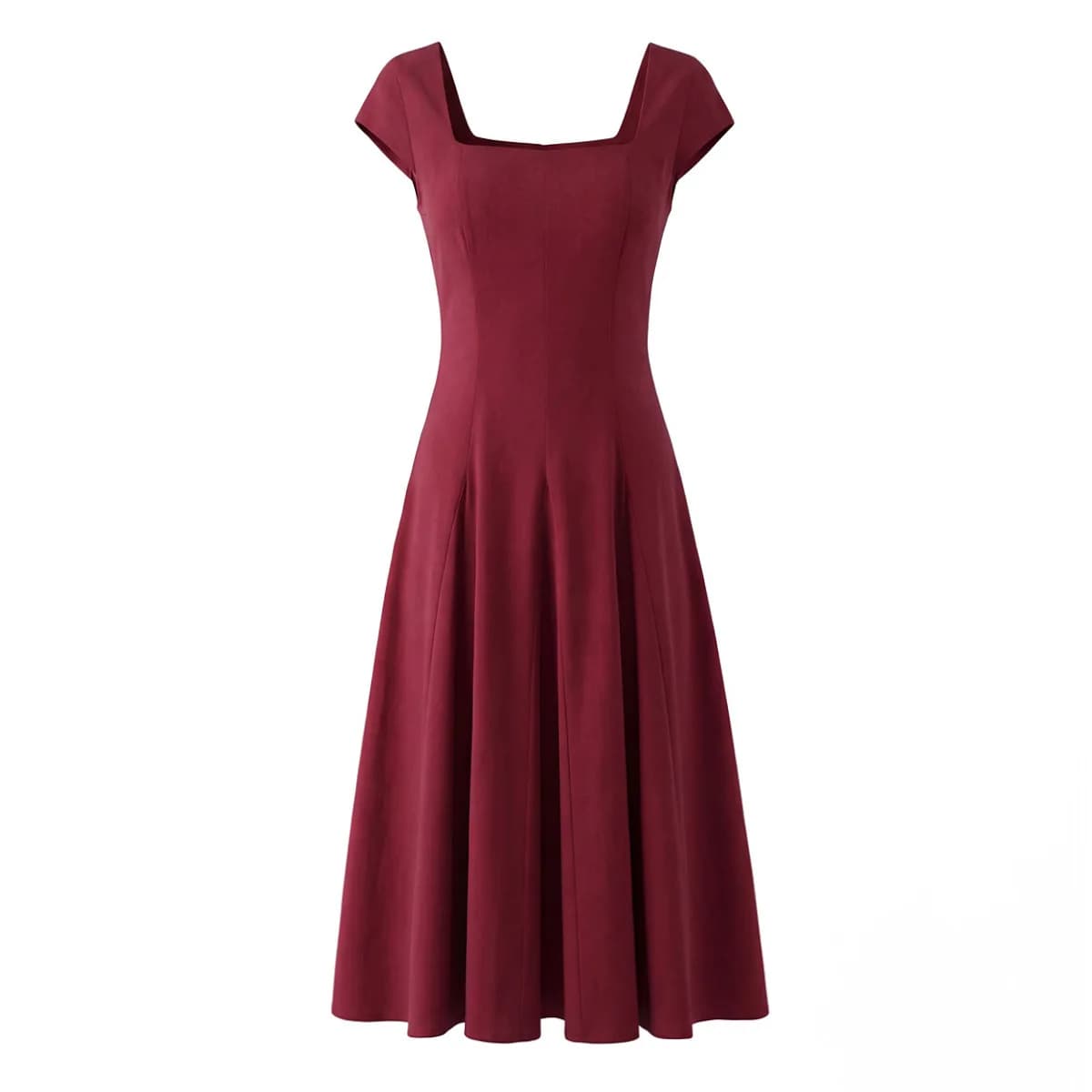 Robe longue élégante de style français, cintrée à la taille avec ceinture, pour soirée, en coton et 