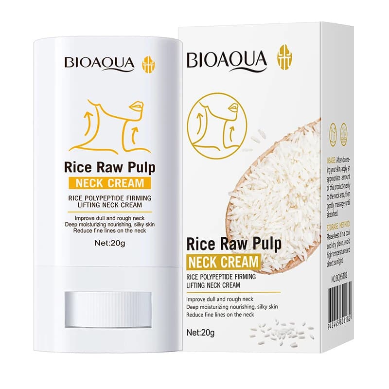 Crème pour le cou à la pulpe de riz, hydratante en profondeur, soin du cou, baume léger et non gras,