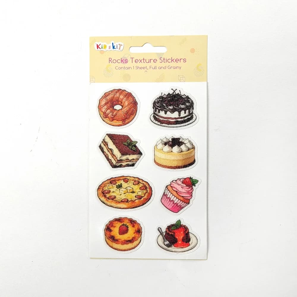 Autocollants sensoriels texturés 3D vintage Creative Path, motifs pixel, desserts, gâteaux, fruits, 