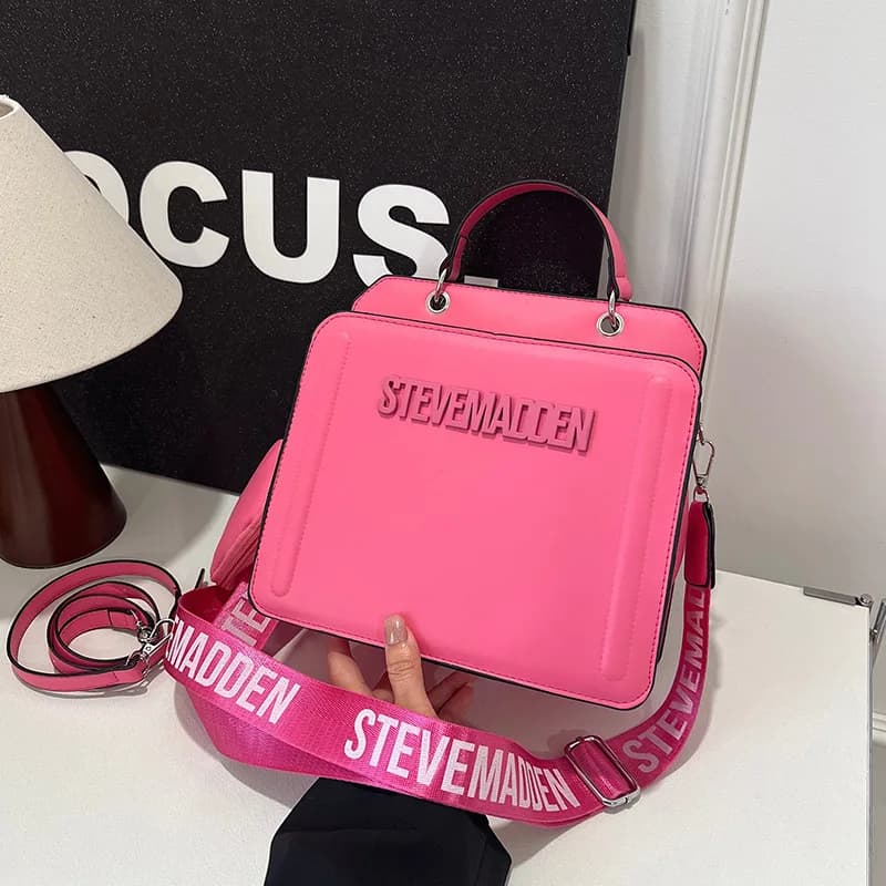 Sac à bandoulière tendance pour femme, style urbain simple avec imprimé lettres, en PU, taille moyen