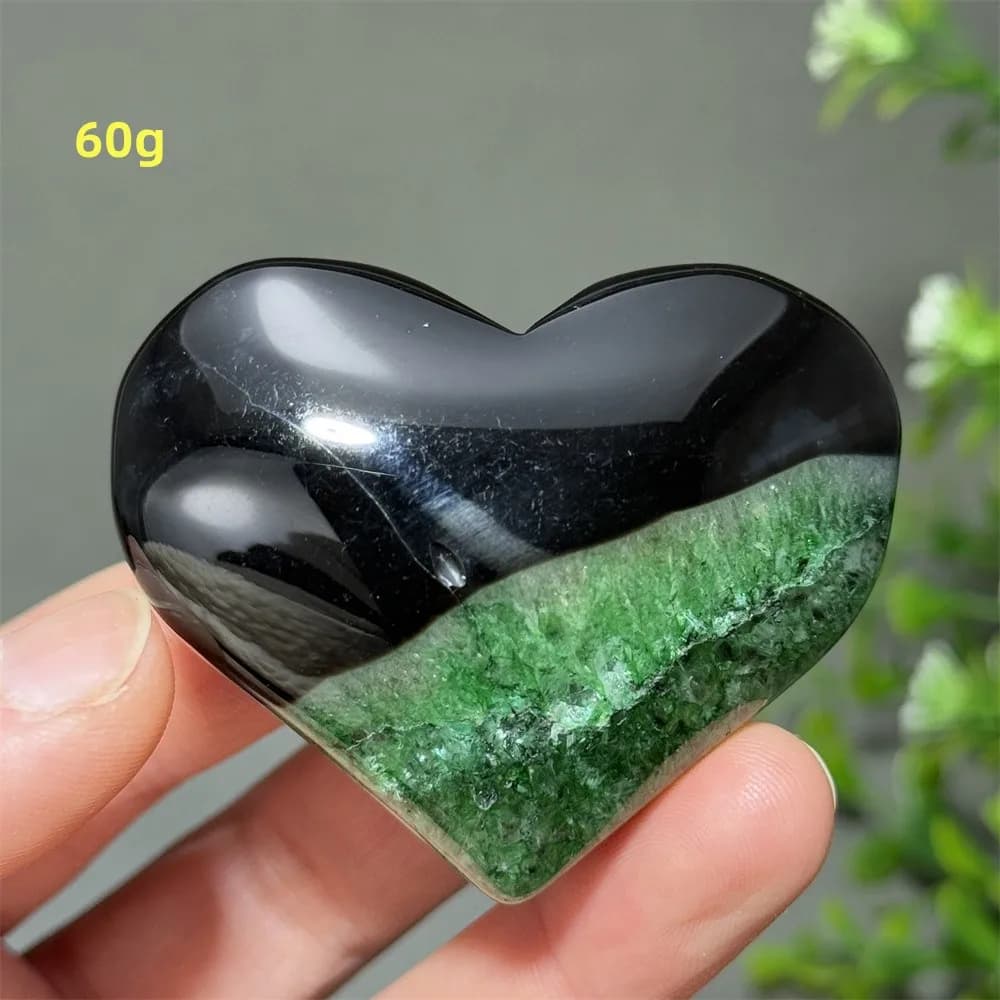 Agate Verte Naturelle en Forme de Cœur, Spécimen Minéral de Quartz, Énergie Spirituelle, Prière, Méd