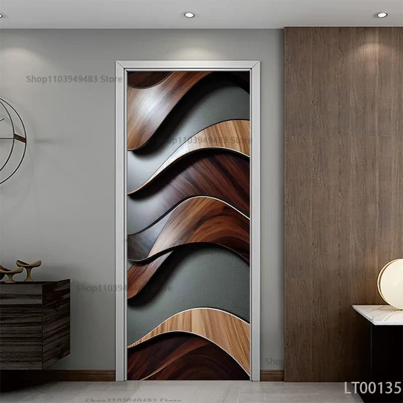 Papier peint auto-adhésif imperméable série Texture bois, autocollants muraux artistiques pour décor