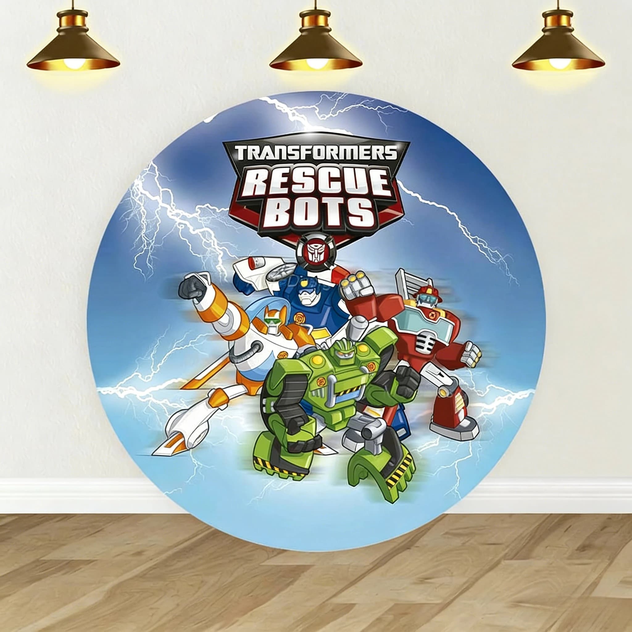 Décor de fond cylindrique Transformers pour fête d'anniversaire de garçon, baptême, cadeau, accessoi