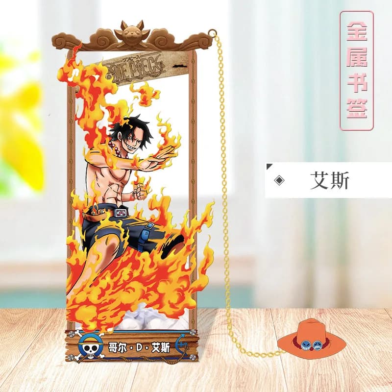Marque-pages en métal ONE PIECE avec divers personnages de dessins animés pour les Fans de Cosplay, 
