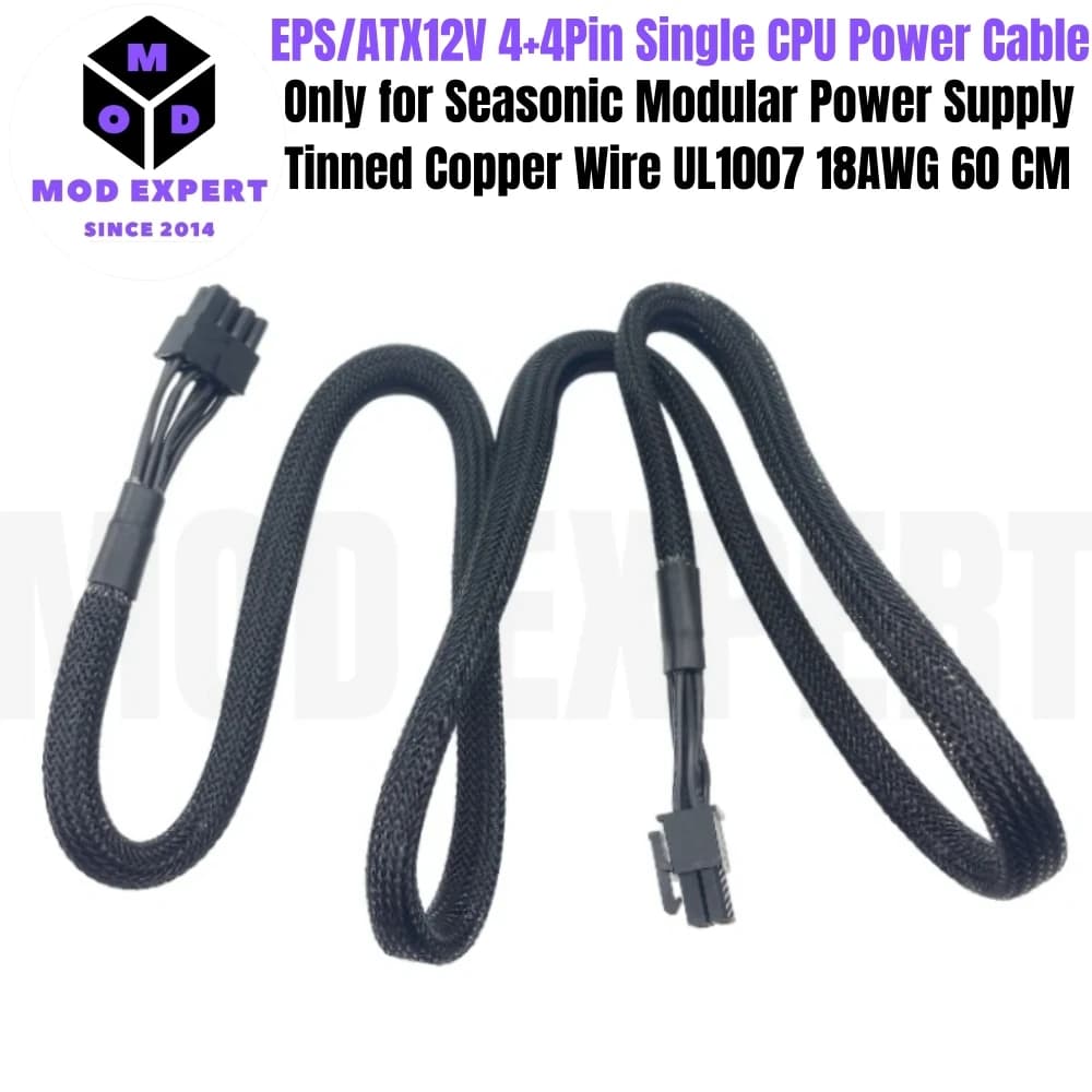 Câble d'alimentation CPU PSU 8 broches vers 4+4 broches gainé, pour Seasonic Prime Ultra 1600W 1300W