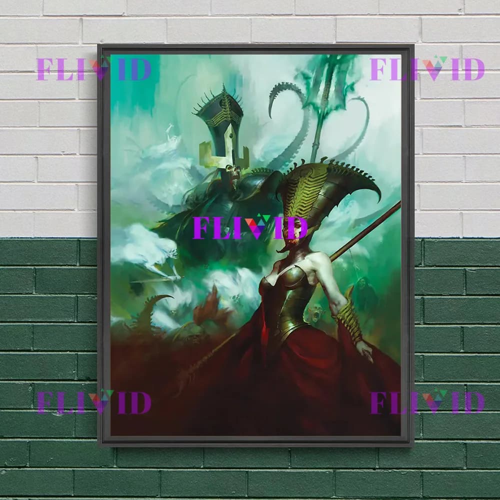 Toile d'art mural de créature et de sorcier fantastique gothique foncé, peinture sur toile, décor im