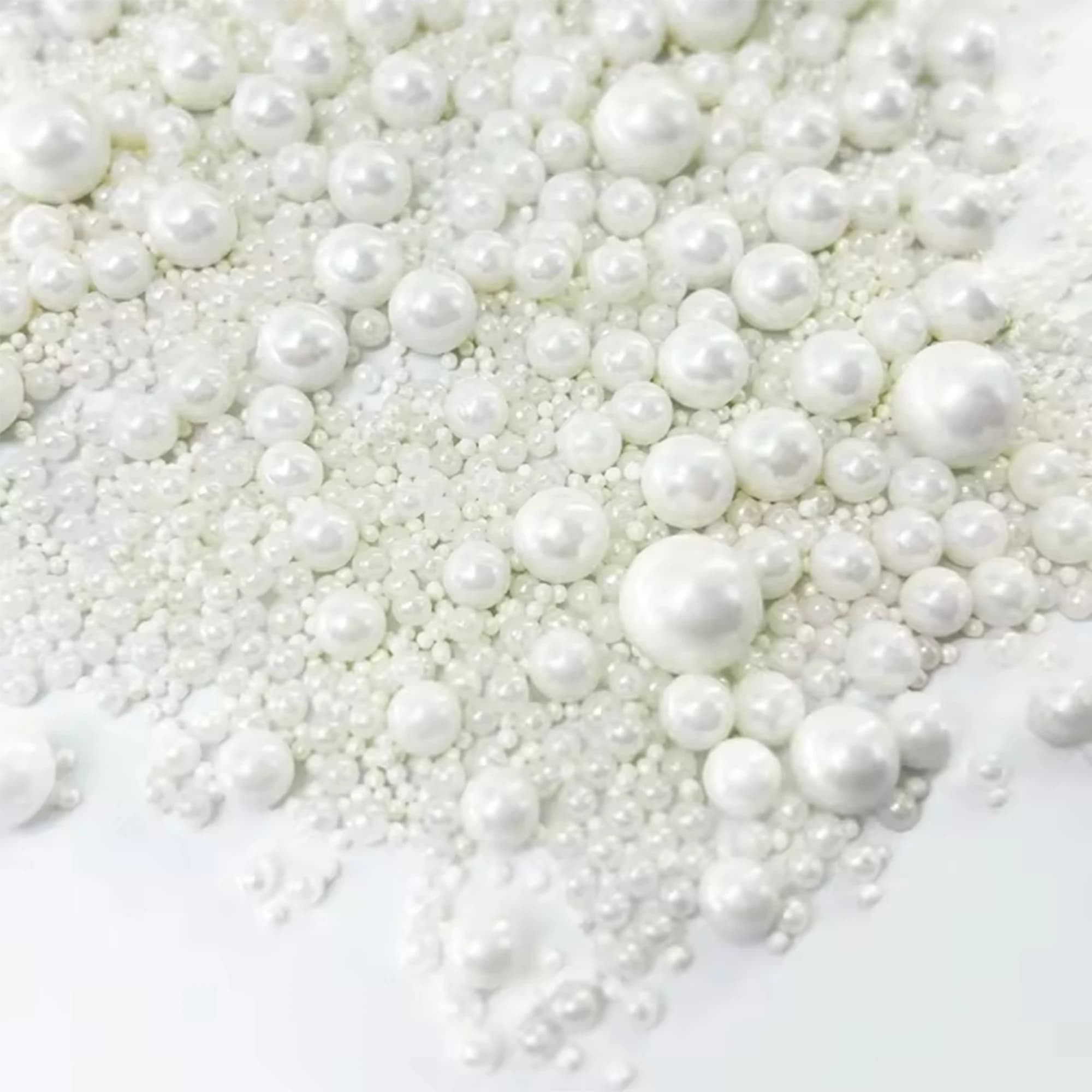 130g/4.58 Oz Perles de sucre décoratives mélangées de différentes tailles pour glaces, gâteaux, déco