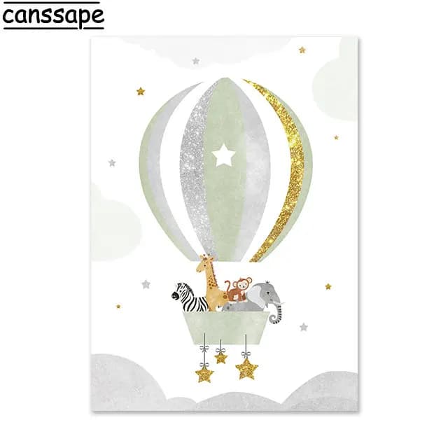 Affiche murale avec nom personnalisé pour décoration de chambre de bébé, peinture sur toile nordique