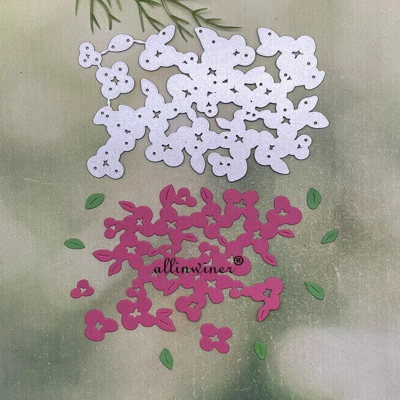Matrices de découpe en métal motif grappe de fleurs pour scrapbooking, album, carte en papier et gau