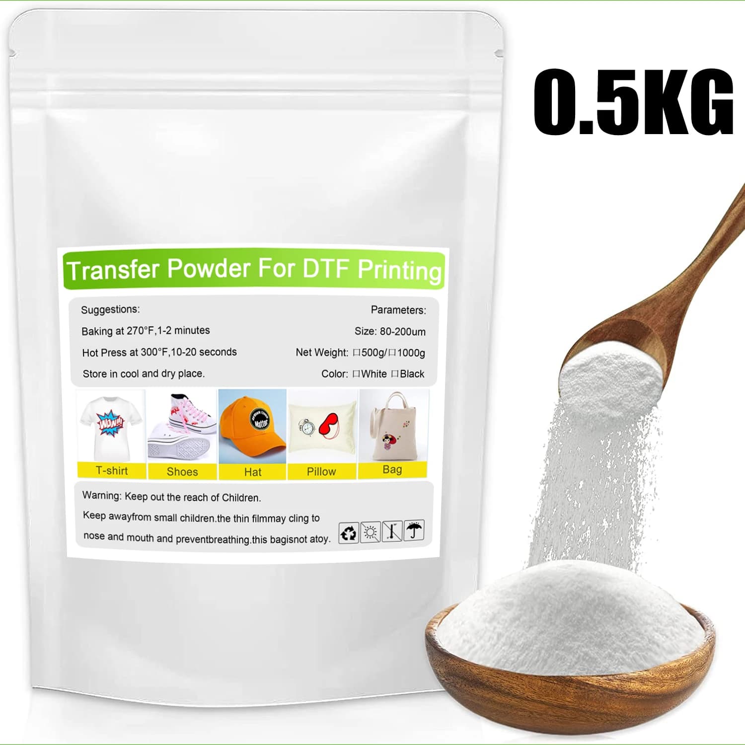 Poudre DTF, poudre thermofusible pour imprimante DTF, poudre de polyamide DTF pour film de transfert