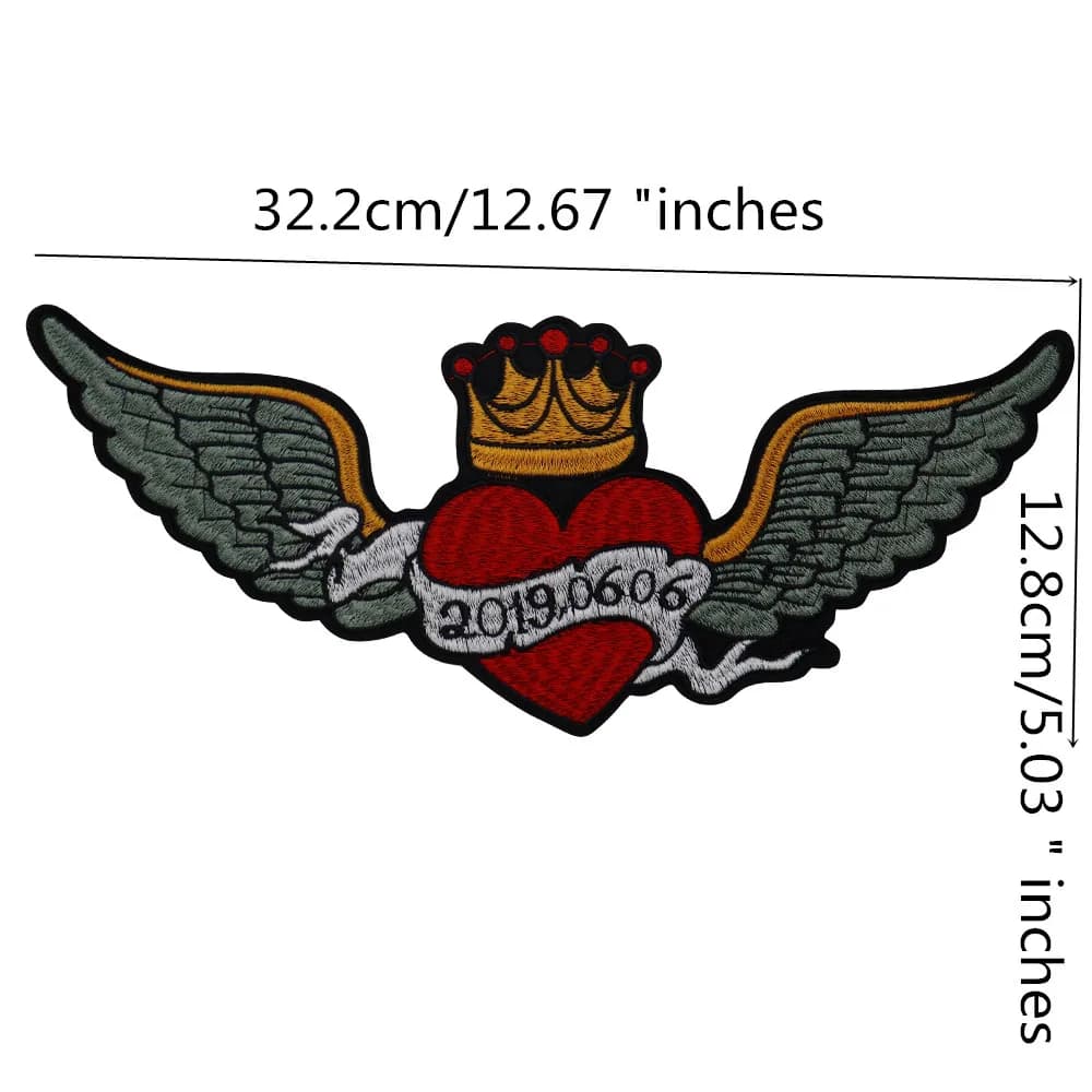 Patchs Brodés en Forme de Cœur Brisé, Autocollants, Danemark ge pour Vêtements, Veste, Accessoires d