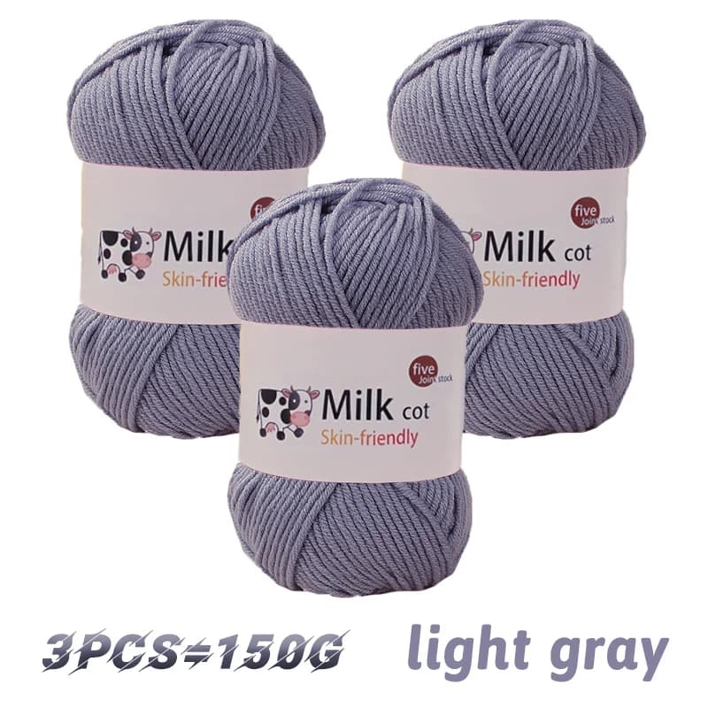 Boule de fil de lait faite à la main, aldéhyde moyen, fil de tissage bricolage, pulls à tricoter, ch