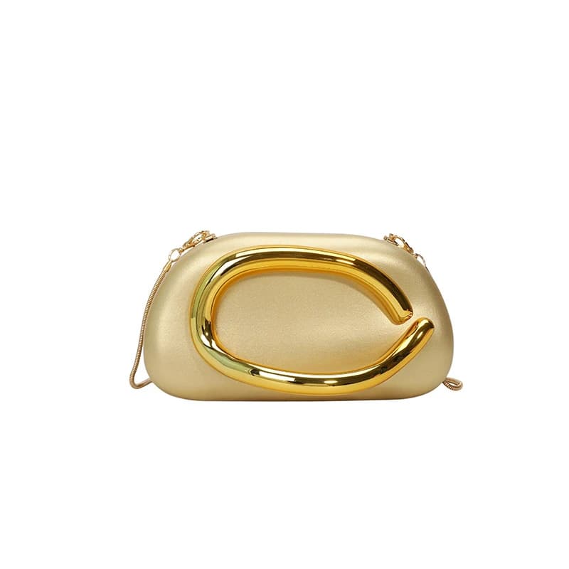Pochette tendance en cuir PU pour femmes, couleur unie, décoration en métal, sac de soirée, pochette