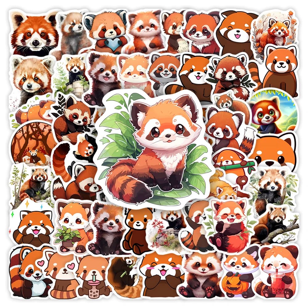 Autocollants Panda rouge Ailurus mignons, Kawaii, jouet cadeau, autocollant étanche pour ordinateur
