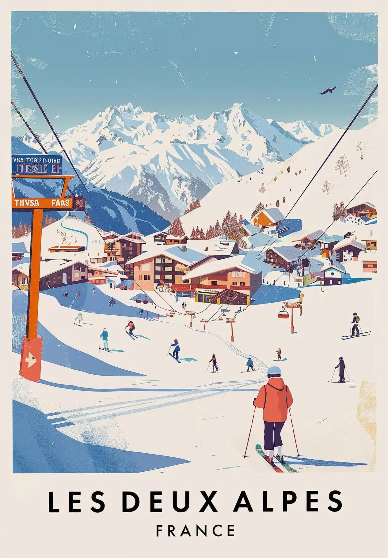 Affiches de voyage de résorts de Ski célèbres, Alpes de France, Saint Anton, imprimés de montagne de