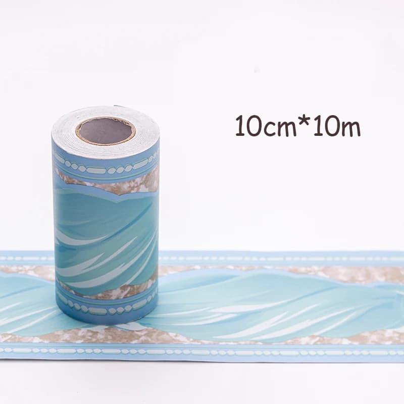 Papier peint auto-adhésif imperméable pour lignes de taille, 10M, pour salle de bains, décor de lign