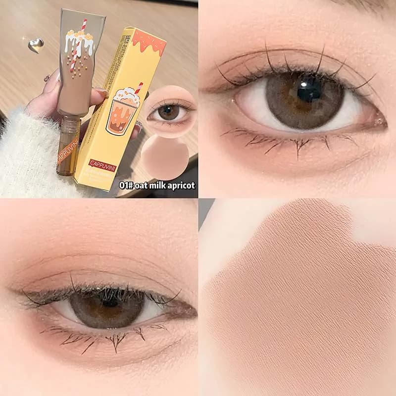 Fard à paupières liquide en forme de dentifrice, crème mate, couleur thé au lait, Contour approfondi
