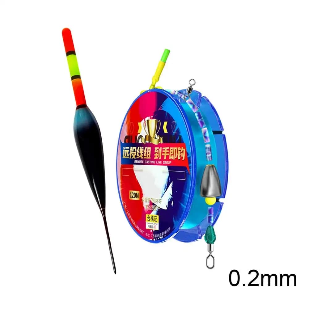 Kit de ligne de pêche de 120 m avec flotteur changeant de couleur, ligne de pêche automatique pour l