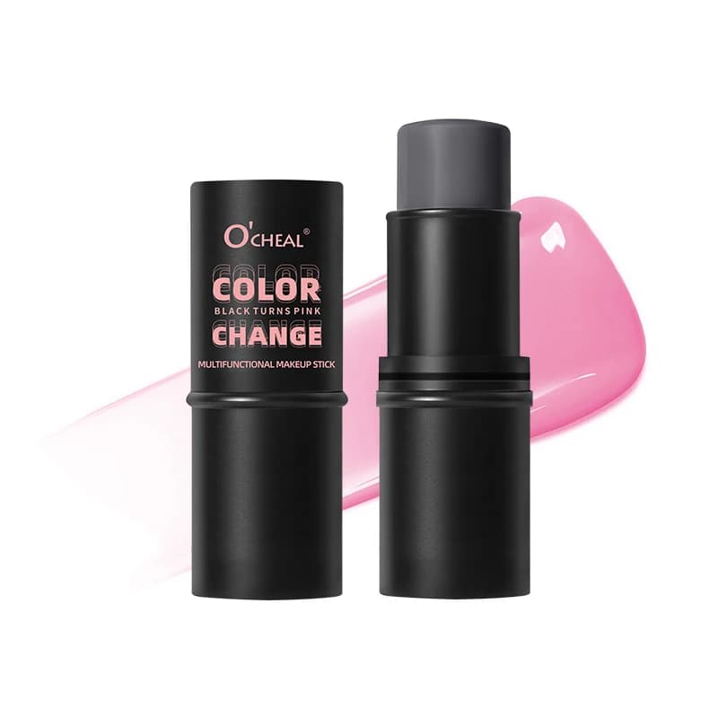Stick de blush changeant de couleur Crème de blush 3 en 1 Couleur rose avec un maquillage longue dur