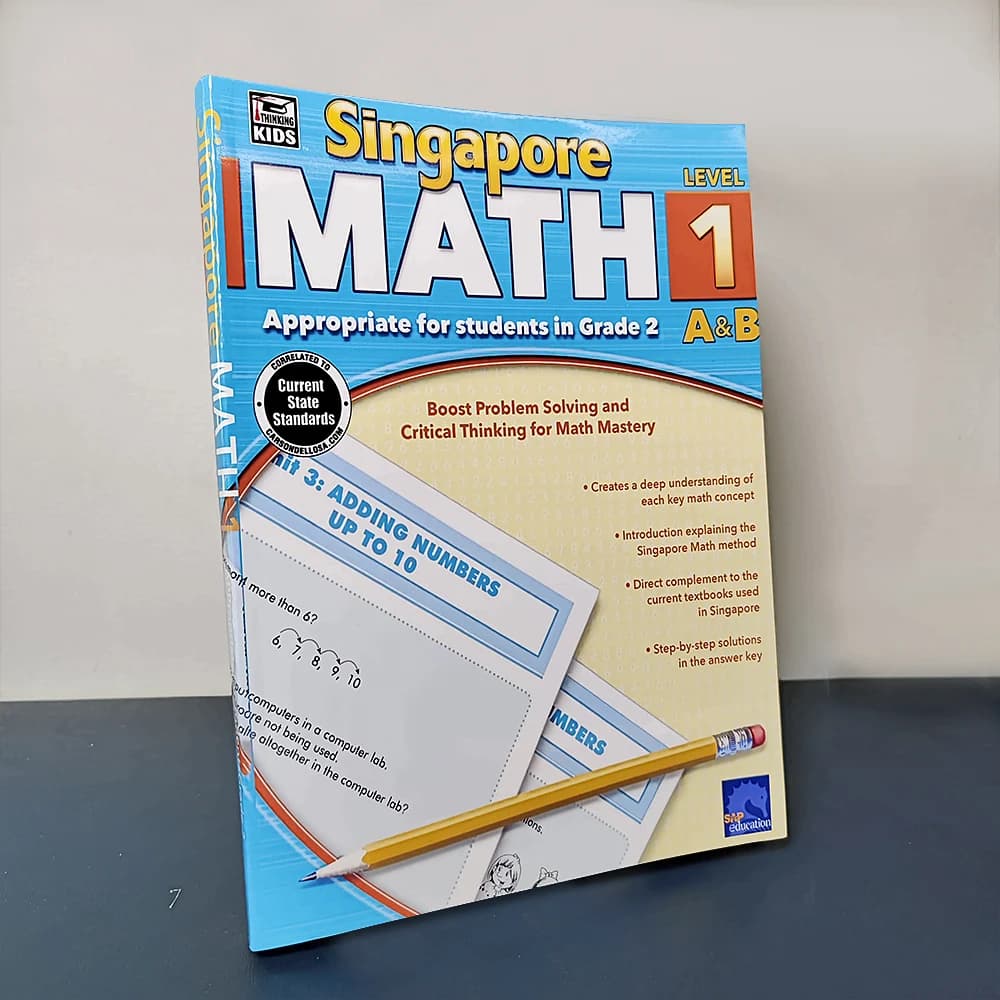 Best-seller : Cahier d'exercices de mathématiques de Singapour adapté aux élèves, pour l'apprentissa