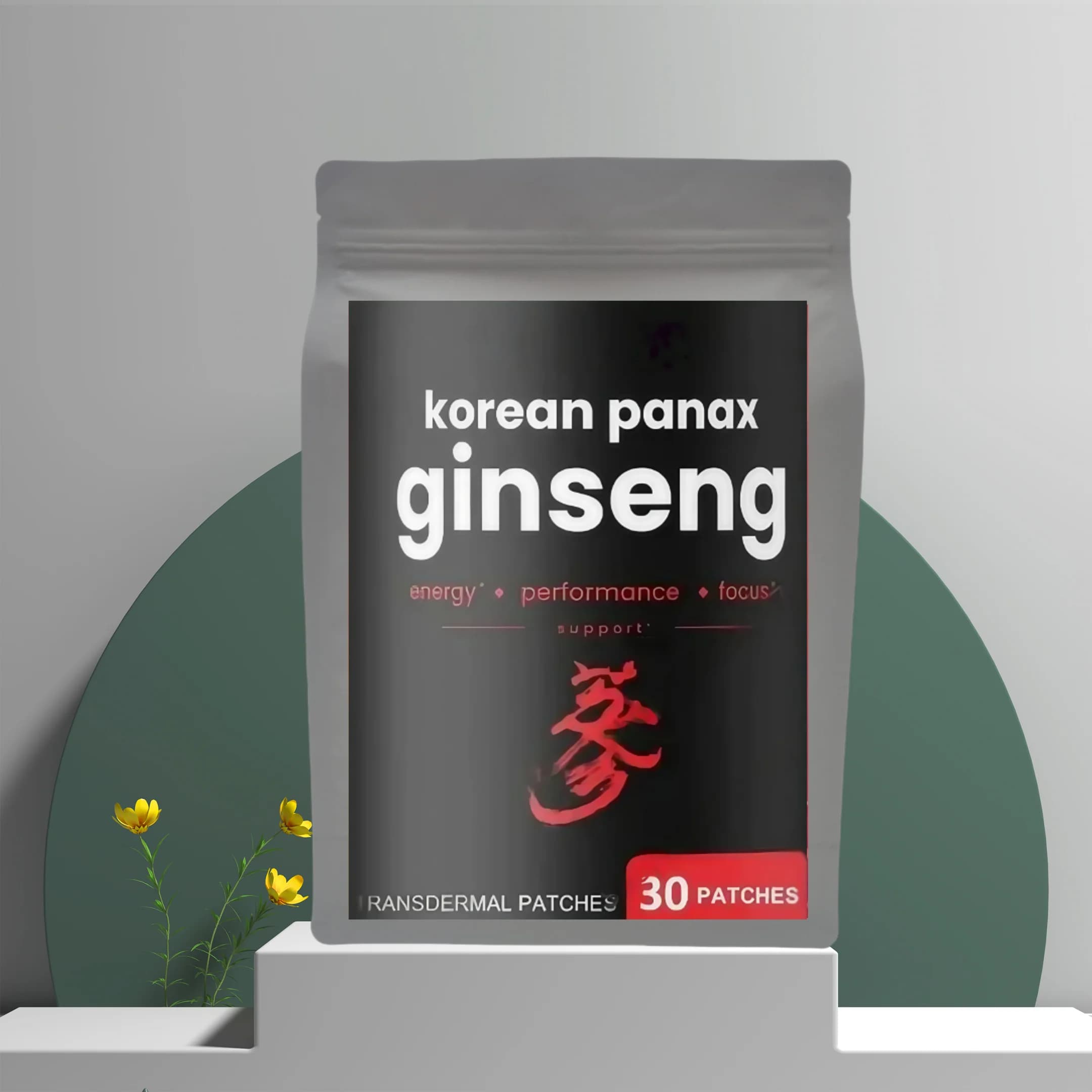 Ensemble de 30 patchs de ginseng rouge coréen : Libération transdermique pour l'énergie, la concentr