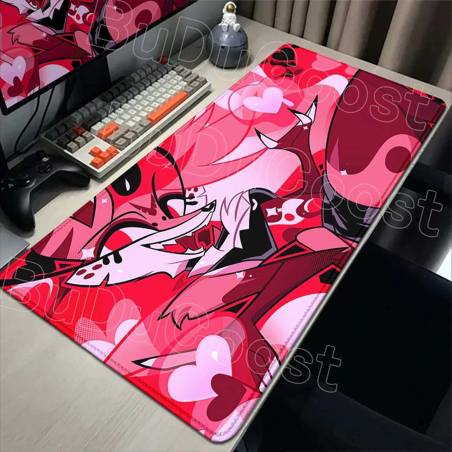 Nouveau tapis de souris Hazbin Hotels Alastor 2026, grand tapis de souris de jeu d'anime, tapis de b
