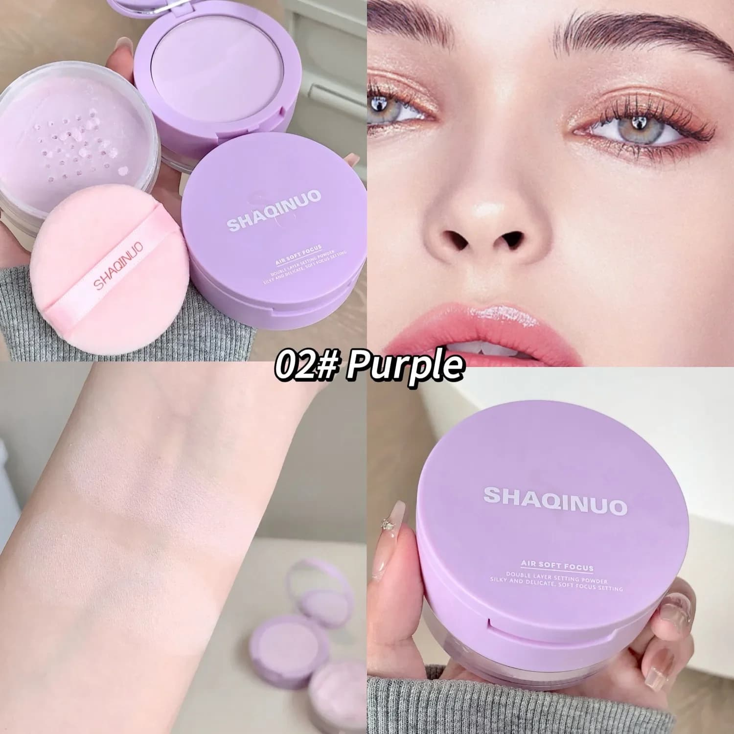 Poudre compacte légère et transparente à double effet, correcteur, contour, gonflement, fard à joues