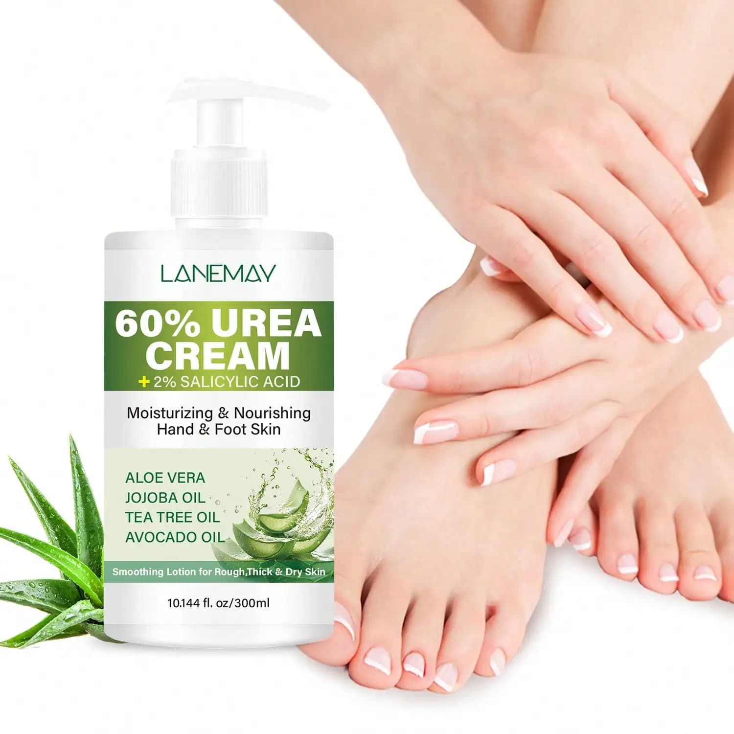 Crème pour les mains et les pieds à l'urée 60 % - Hydratant pour la peau longue durée, hydrate et ré