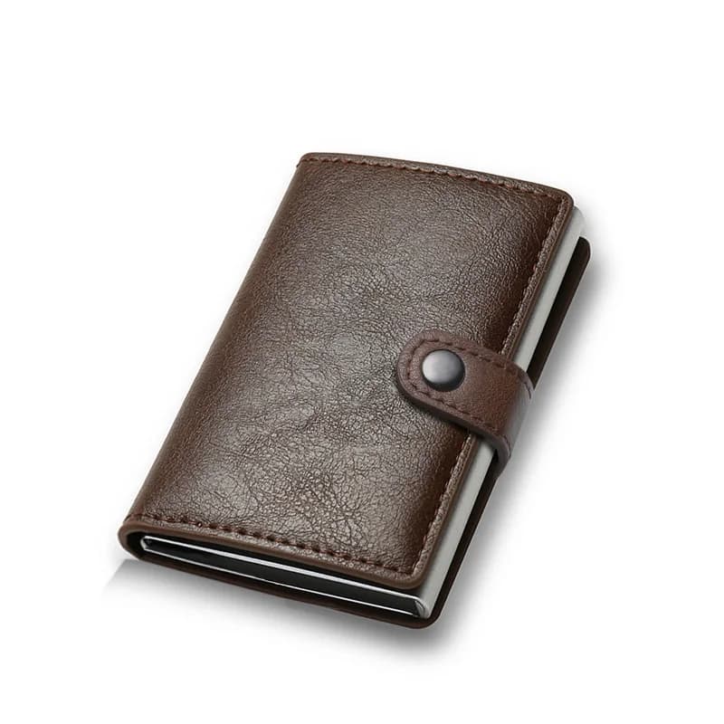 Portefeuille porte-carte de crédit en Fiber de carbone pour hommes, Rfid intelligent en métal, mince