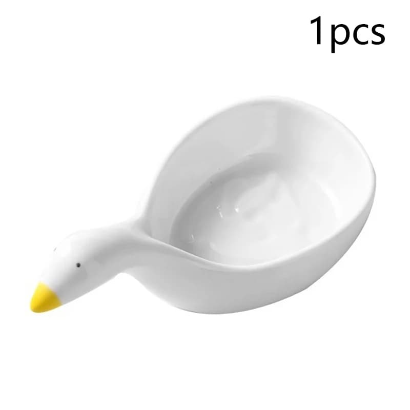 Plats en plastique en forme de lapin d'oie, Mini bols à crème, vaisselle Design Adorable pour le thé