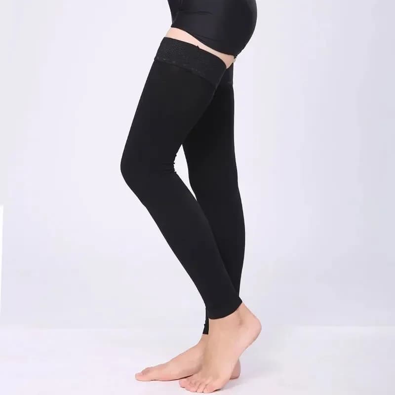 Chaussettes de compression unisexe classe 2 (23-32 mmHg) montantes jusqu'aux cuisses, bas de content