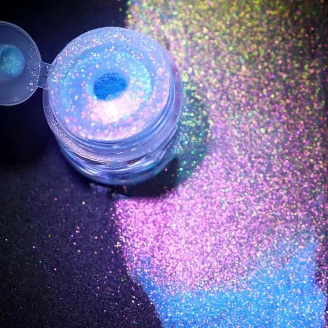 Poudre de paillettes multichromes arc-en-ciel effet caméléon