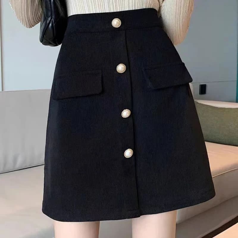 Jupe rose taille haute pour femme, nouvelle jupe trapèze, couvrant gros mm, ventre et fesses amincis