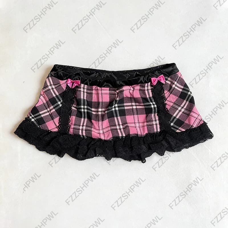 CamSolomon-Jupe avec nœud décoratif pour femme, Harajuku, Emo Girl, Casual Y2K, Bas sexy, miles urba