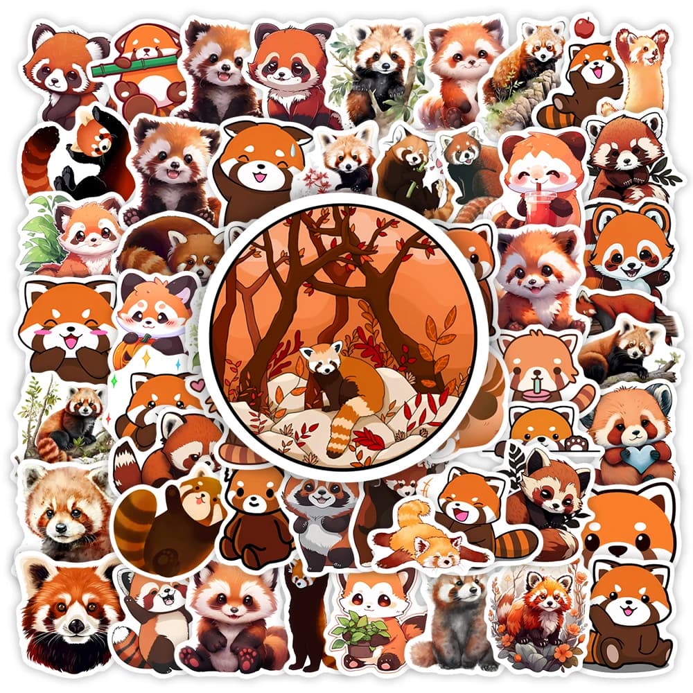 Autocollants esthétiques Panda rouge Ailurus, Collection Clipart, jouets cadeaux, autocollants pour